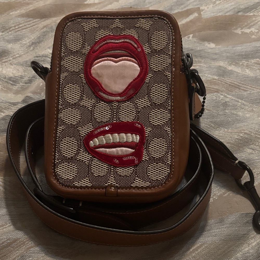 Coach Brown and Cream Crossbody Bag